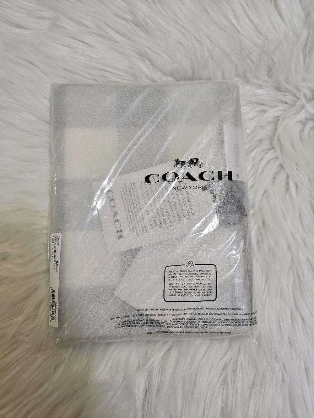 Coach Notebook with Gingham Print